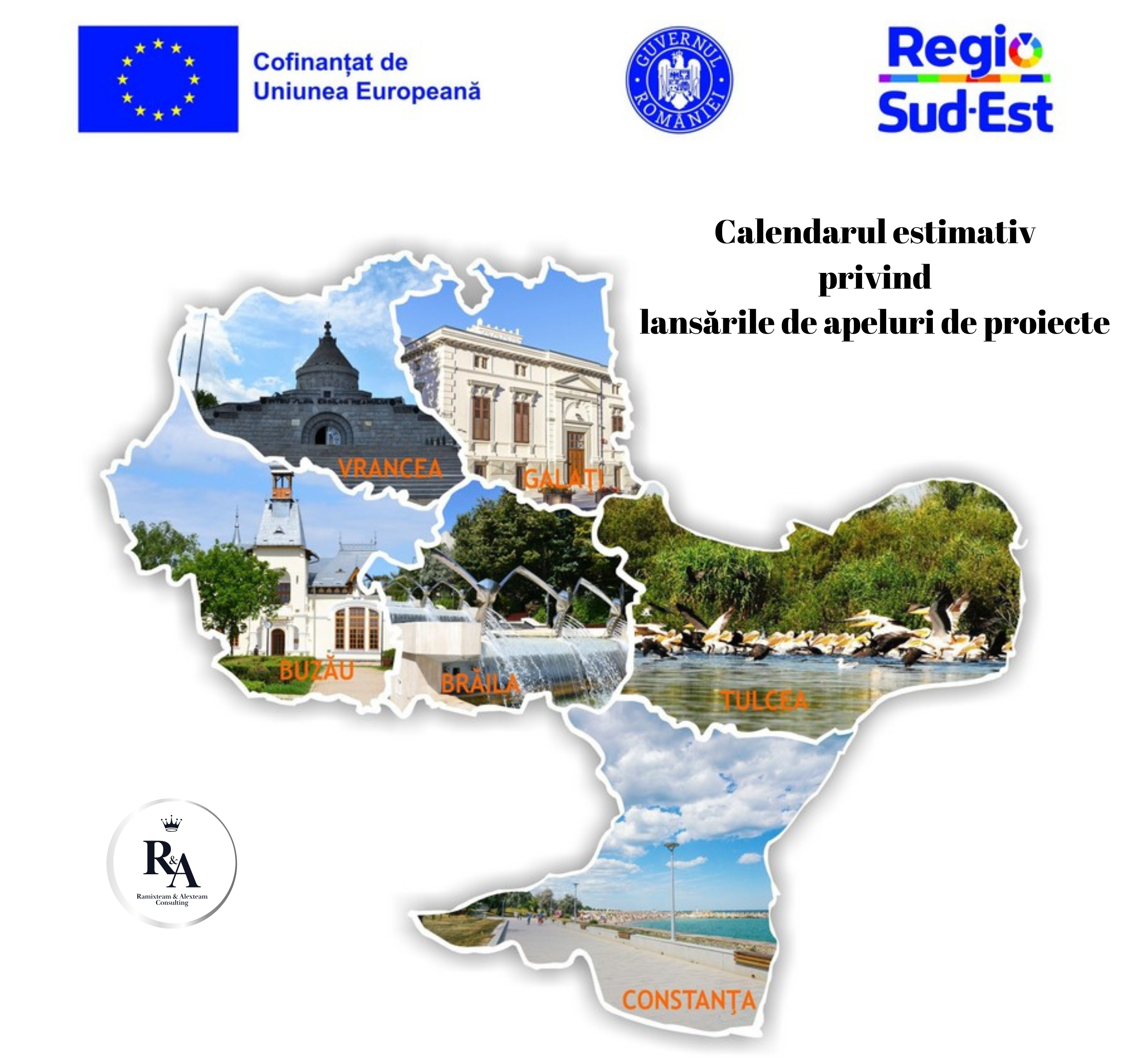 Calendarul estimativ privind lansările de apeluri de proiecte pentru Programul Regional Sud-Est 2021-2027