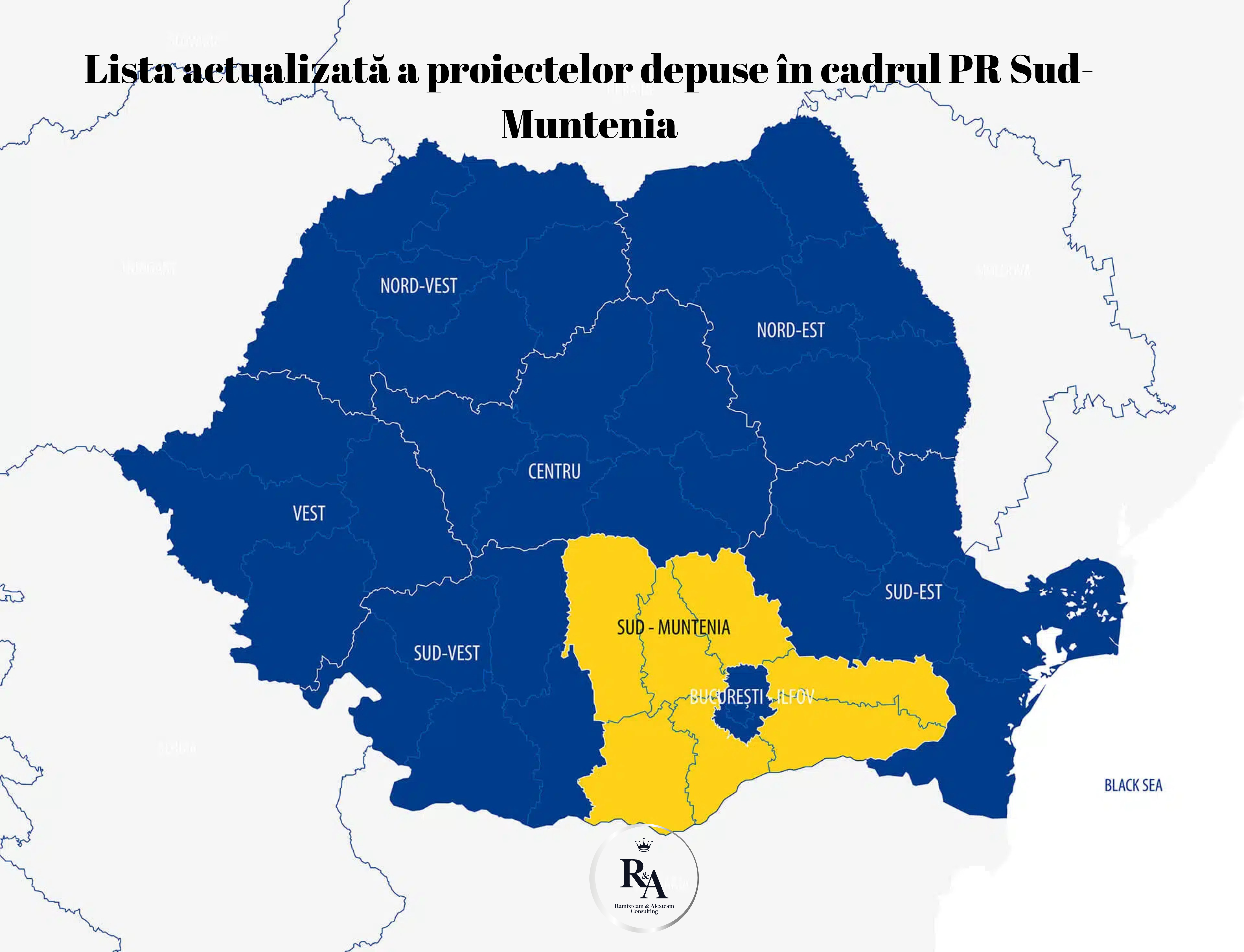 Lista actualizată a proiectelor depuse în cadrul PR Sud-Muntenia